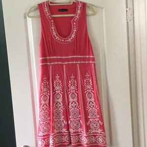 INC embellished coral sun dress